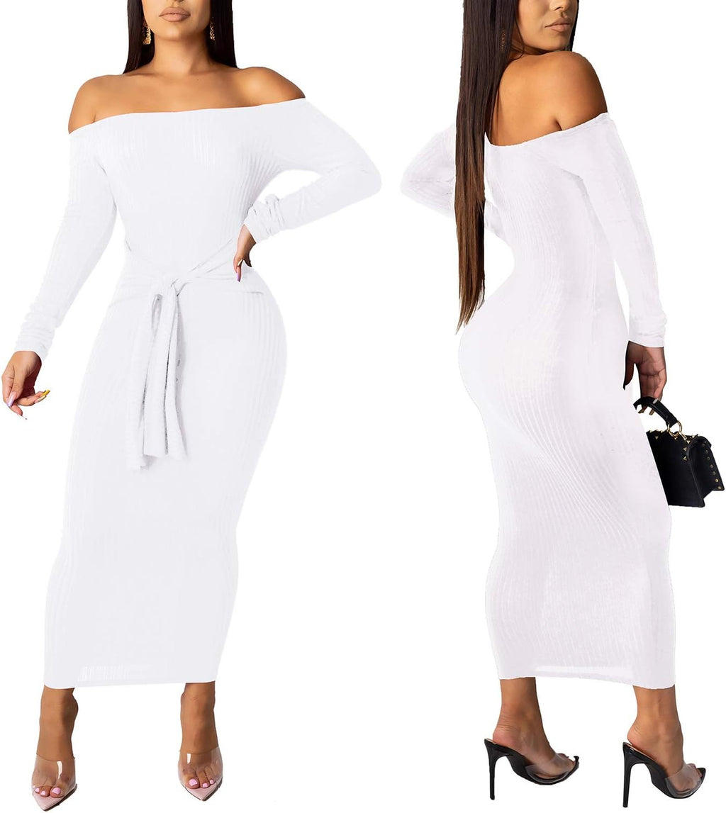 Long Sleeves Bodycon Sweater Dress Knit Dress 