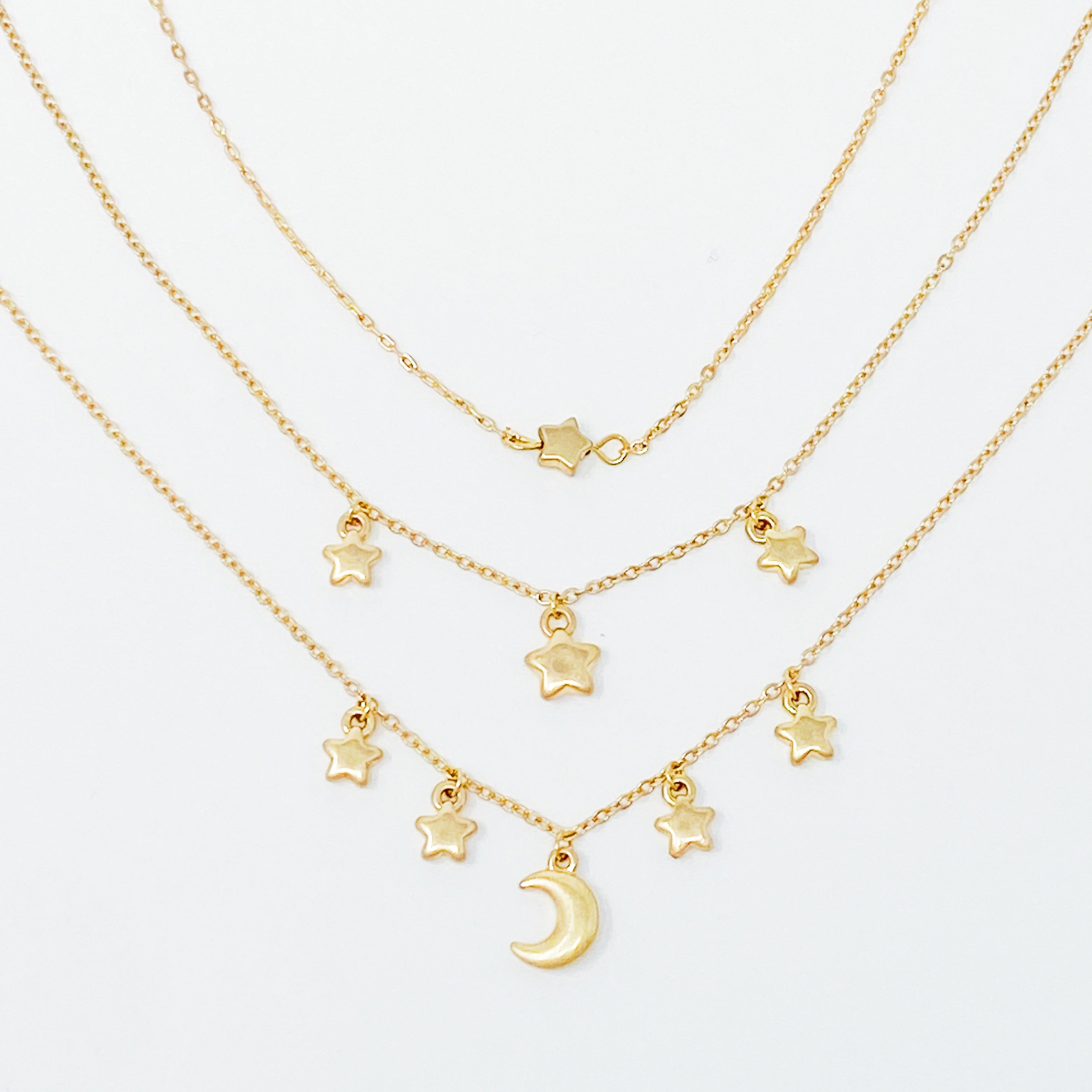 Starry Chain Anklet, Set of 3