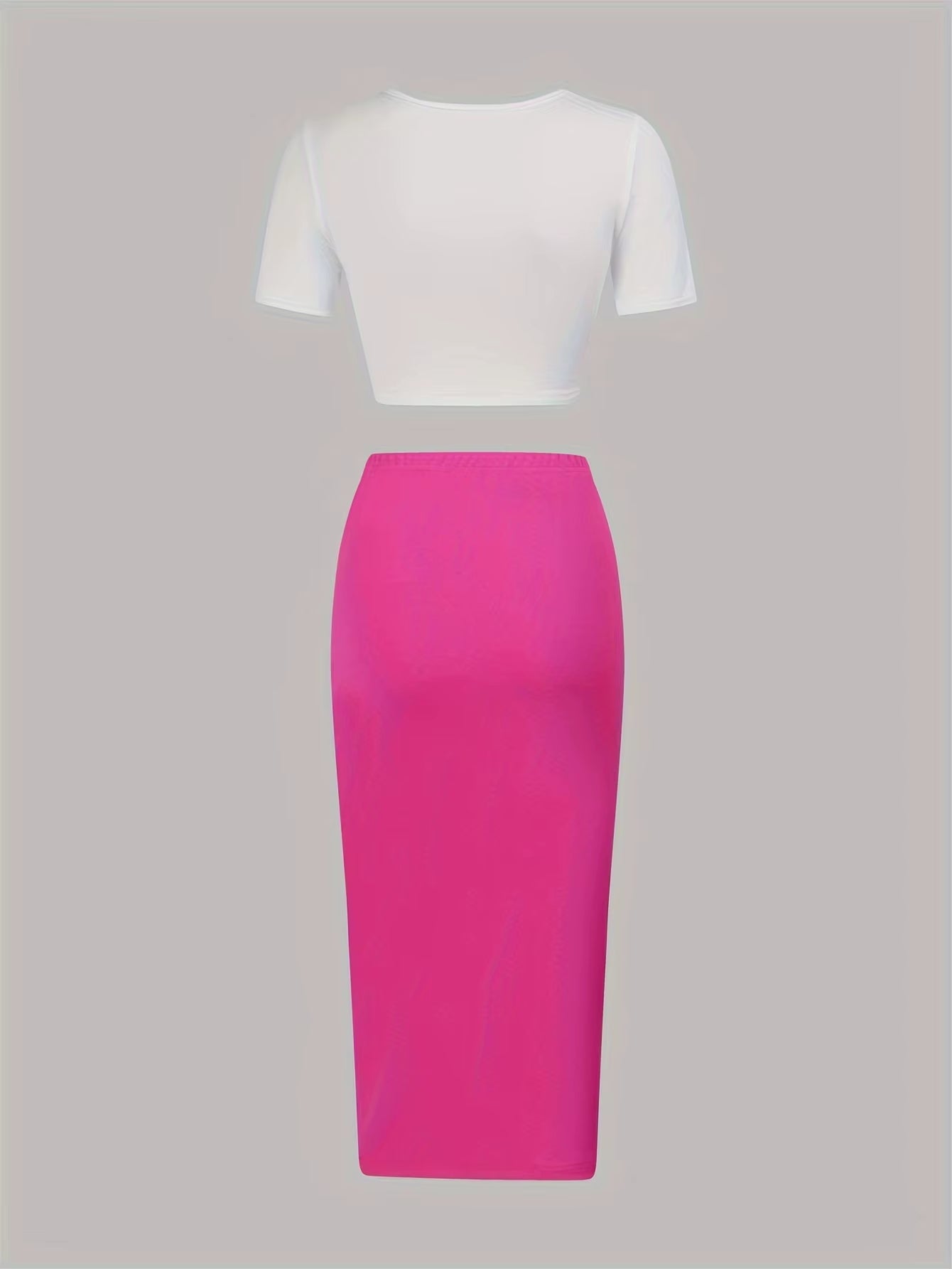 Women's Matching Set T-Shirt and Skirt Top and Bottom Included Pink Skirt Set Sexy