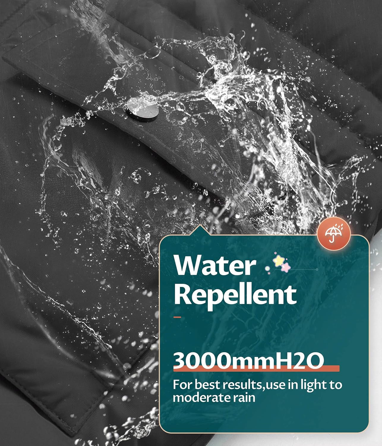 Winter Parka Water Resistant Hooded Puffer Fleece Lined Jackets Coats