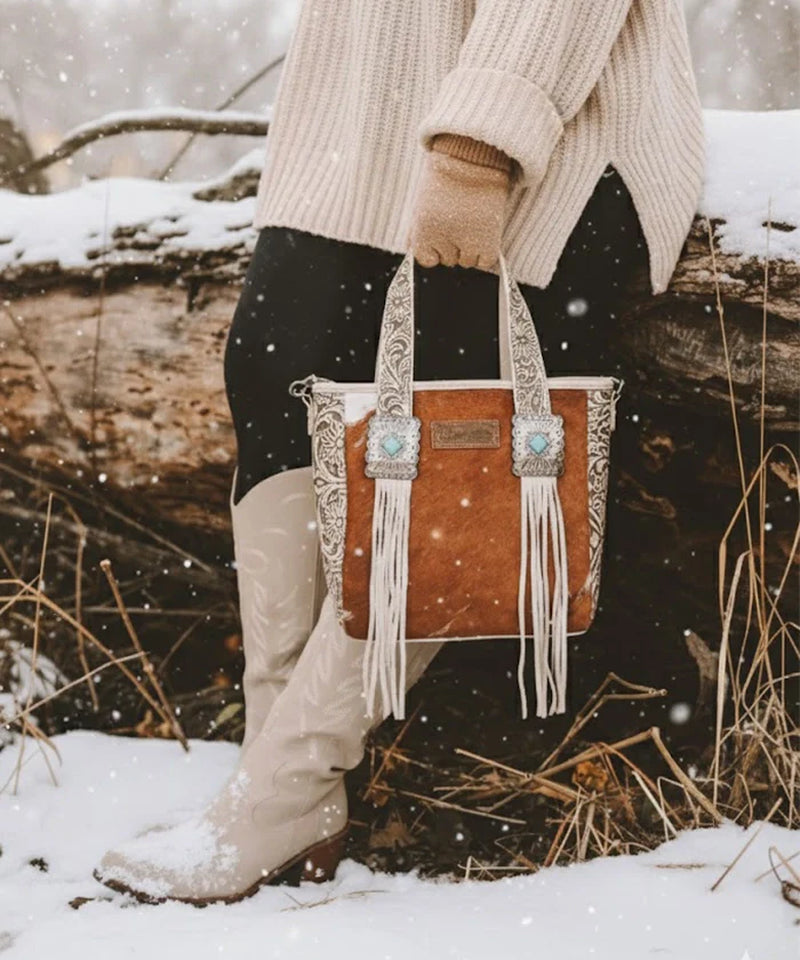 Cowhide Fringe Purse