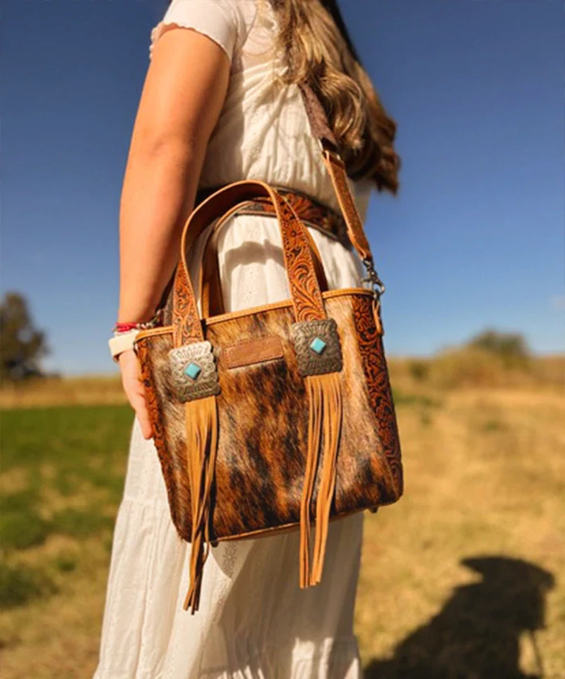 Cowhide Fringe Purse