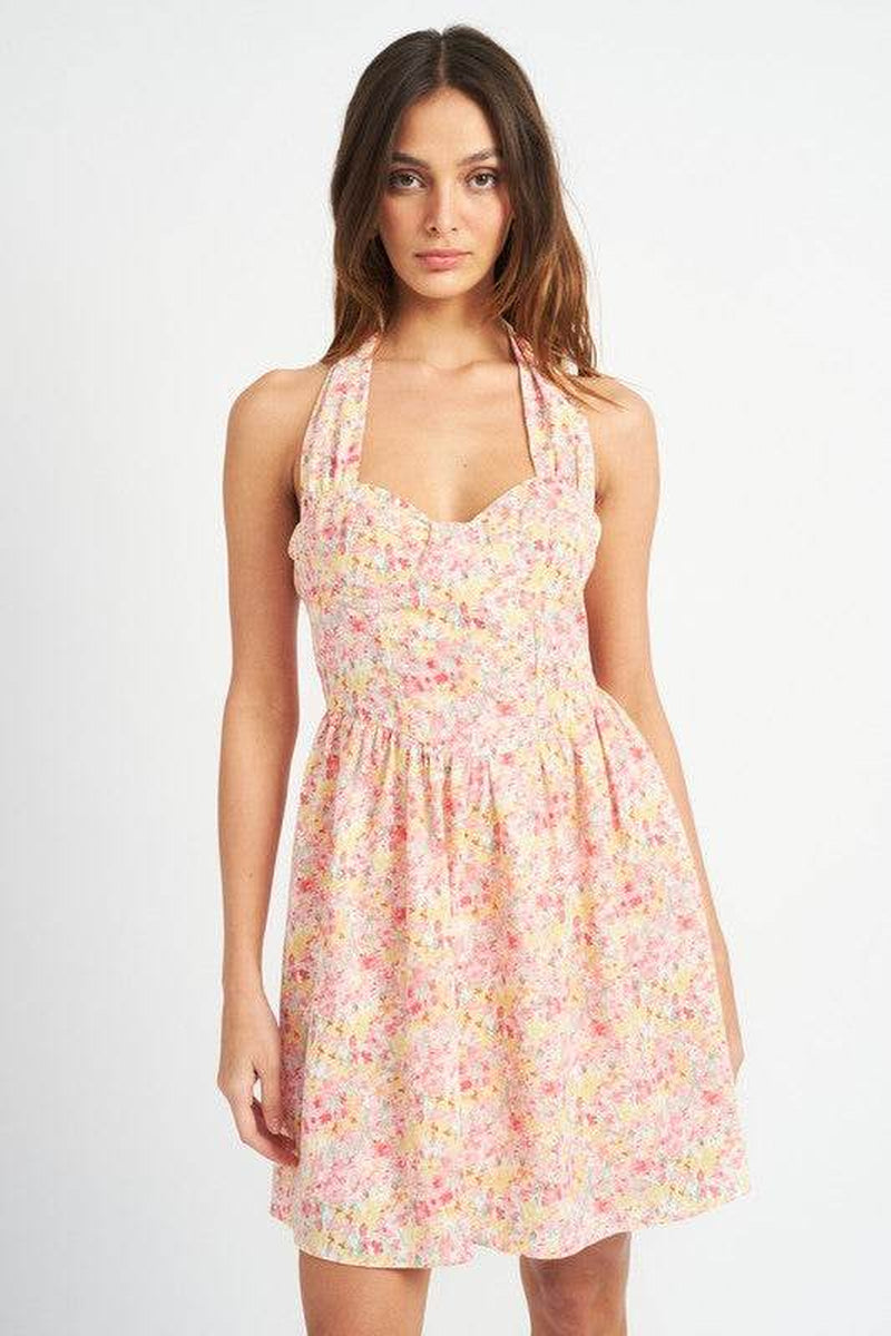 BUSTIER HALTER NECK DRESS