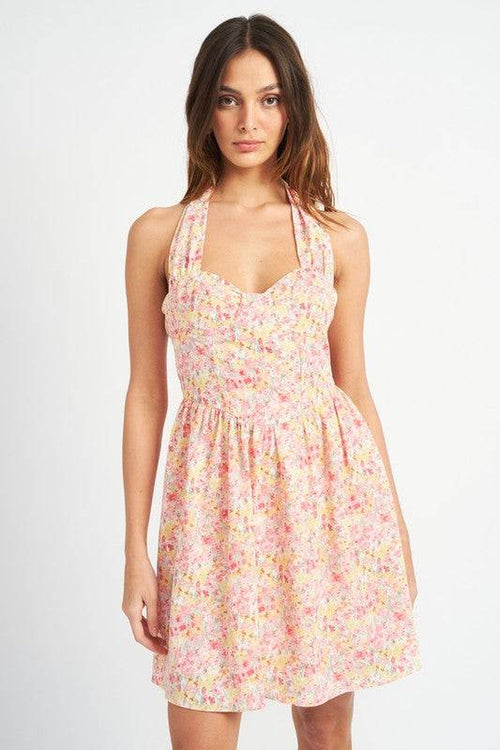 BUSTIER HALTER NECK DRESS