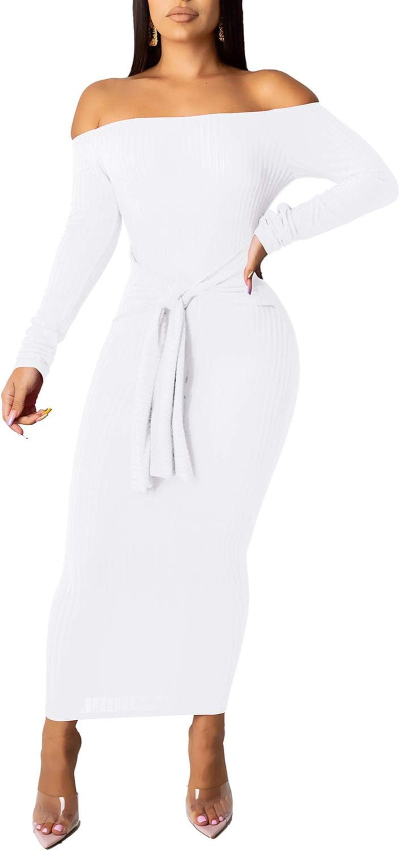 Long Sleeves Bodycon Sweater Dress Knit Dress 