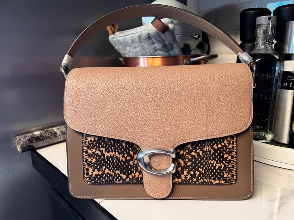 Coach Tabby Shoulder Bag Snakeskin Beige Color 