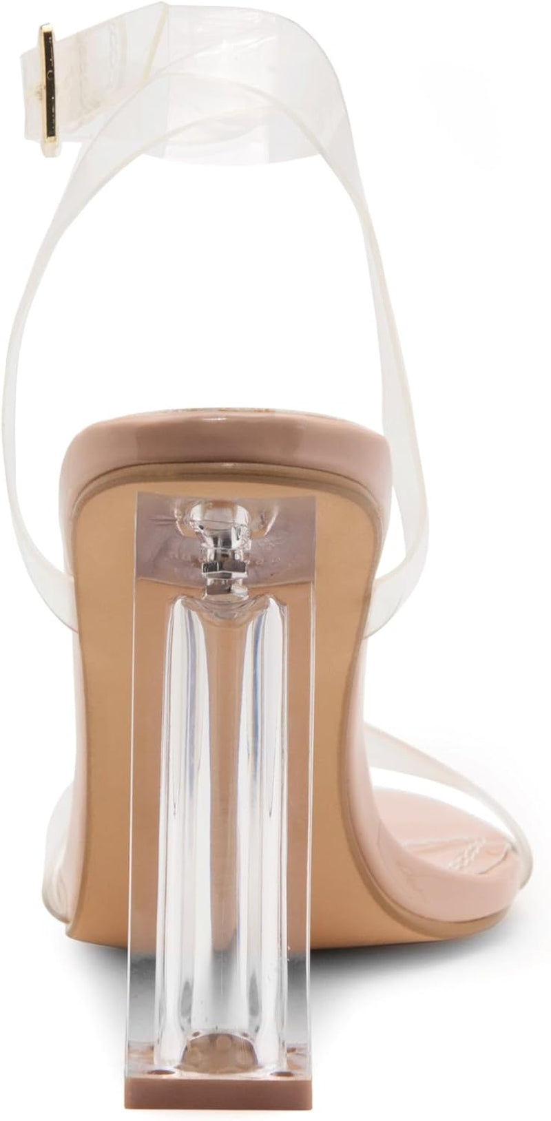 Clear Heels Open Toe Ankle Strap Chunky Block Heeled Heels Sandal Shoes