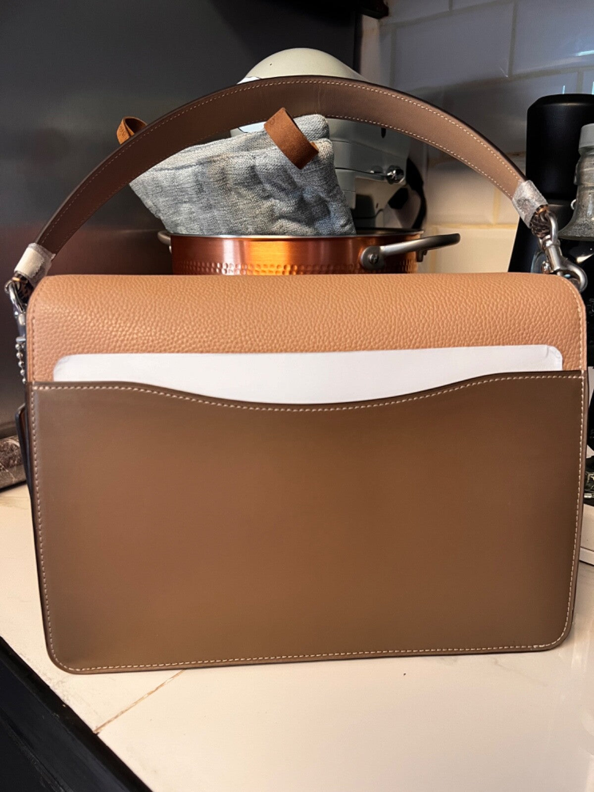 Coach Tabby Shoulder Bag Snakeskin Beige Color 