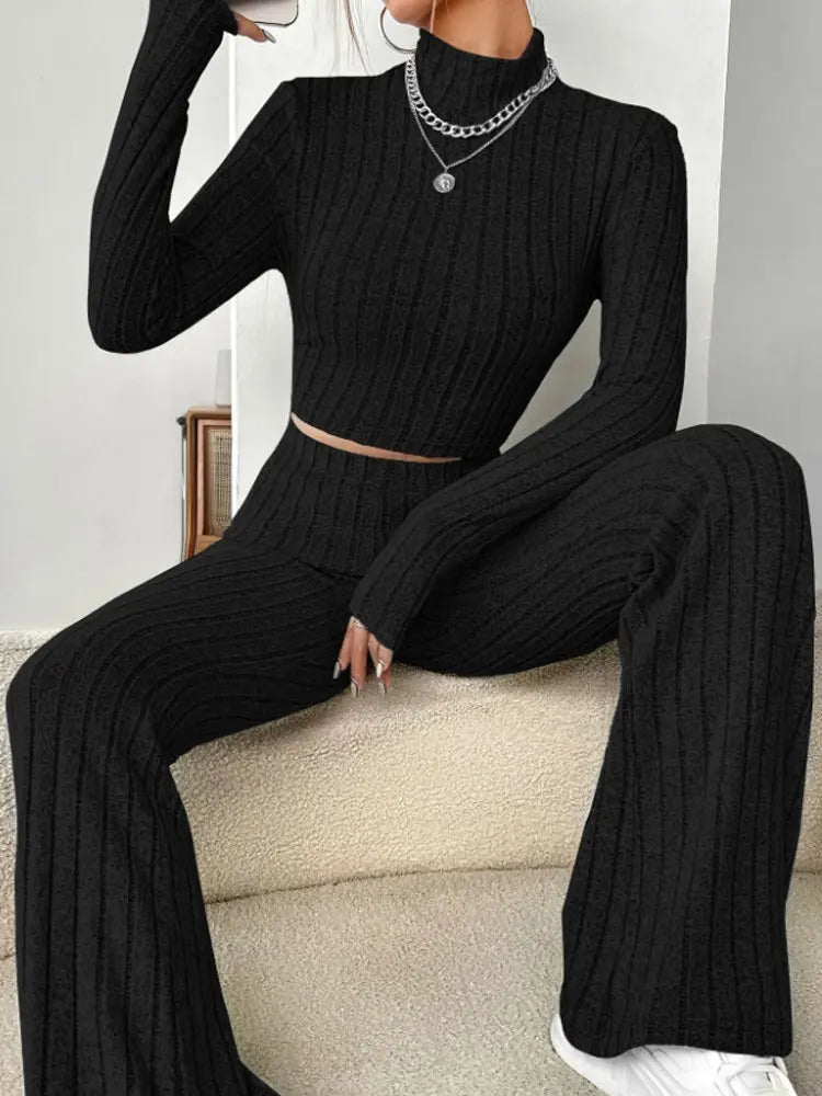Turtleneck Matching Set Two Piece Set Top & Bottom