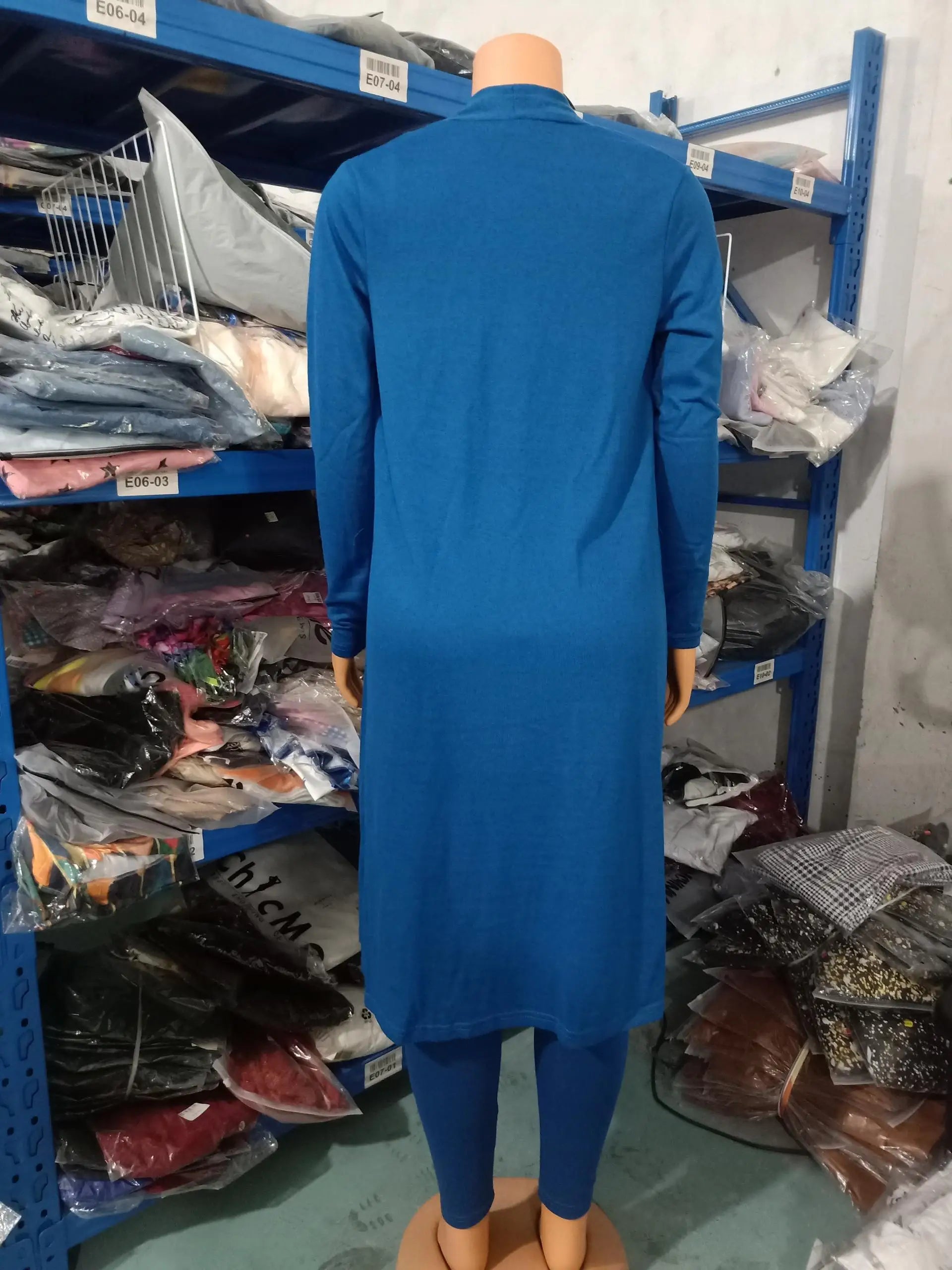 Drawstring Pocket Design Jumpsuit & Long Sleeve Coat Set