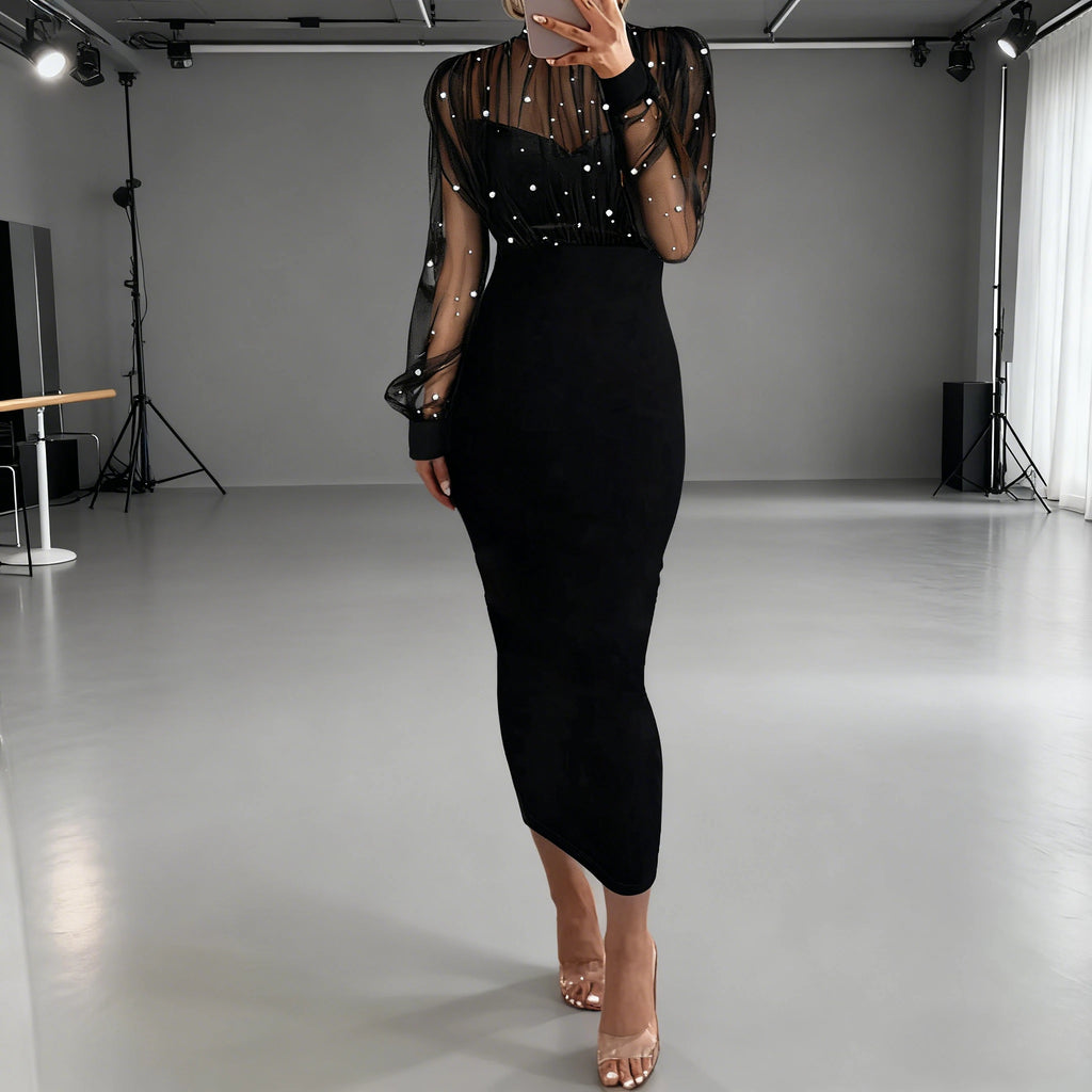 Full Sleeve Wrap Evening Dress