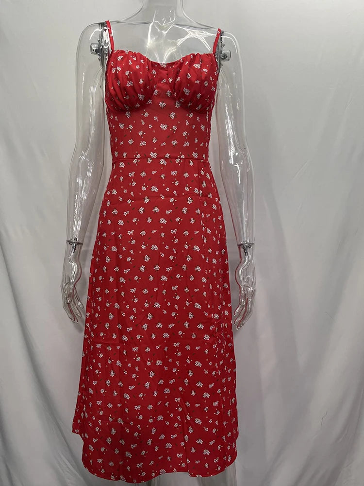 Floral Print Sundresses Sleeveless Dress