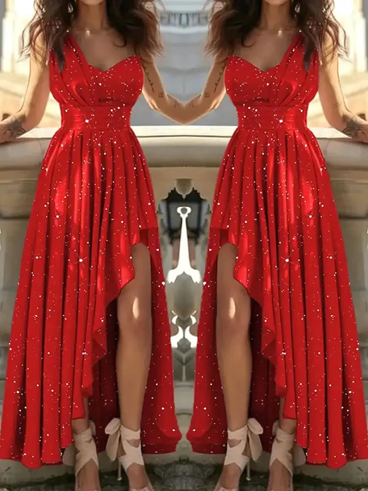 Sexy Elegant Red Cocktail Party Graduation Luxury Formal Dress