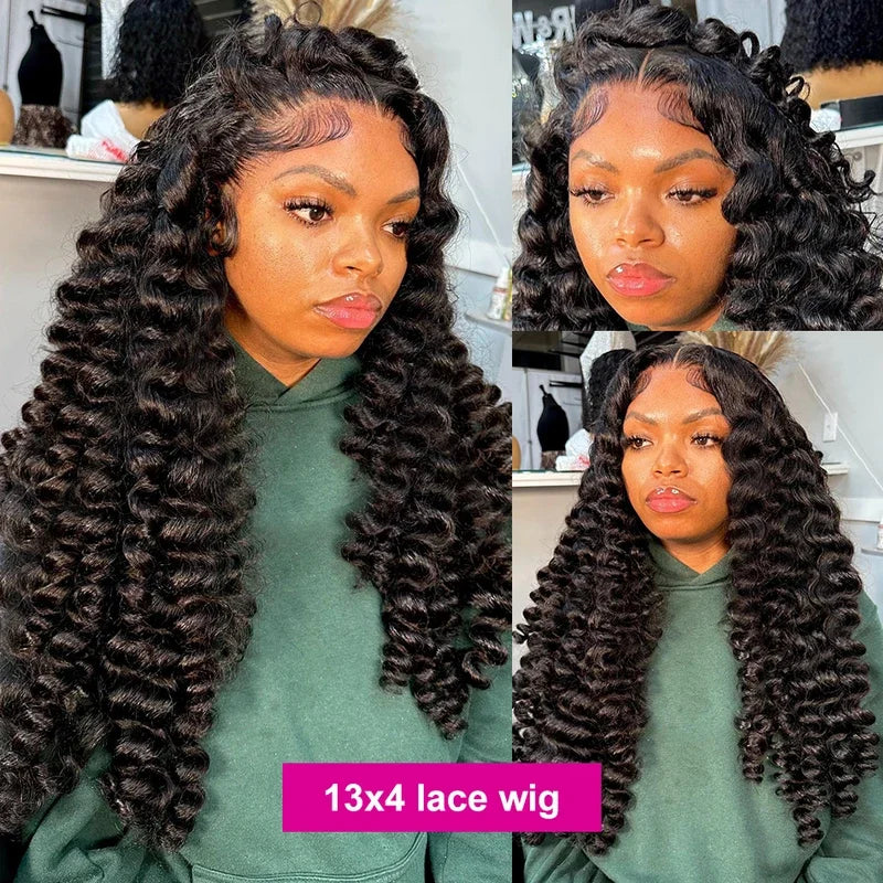 Loose Wave 13x6 HD Lace Frontal Wig Human Hair Brazilian Loose Deep Waves Curly Lace Front Wig 16-18 inches