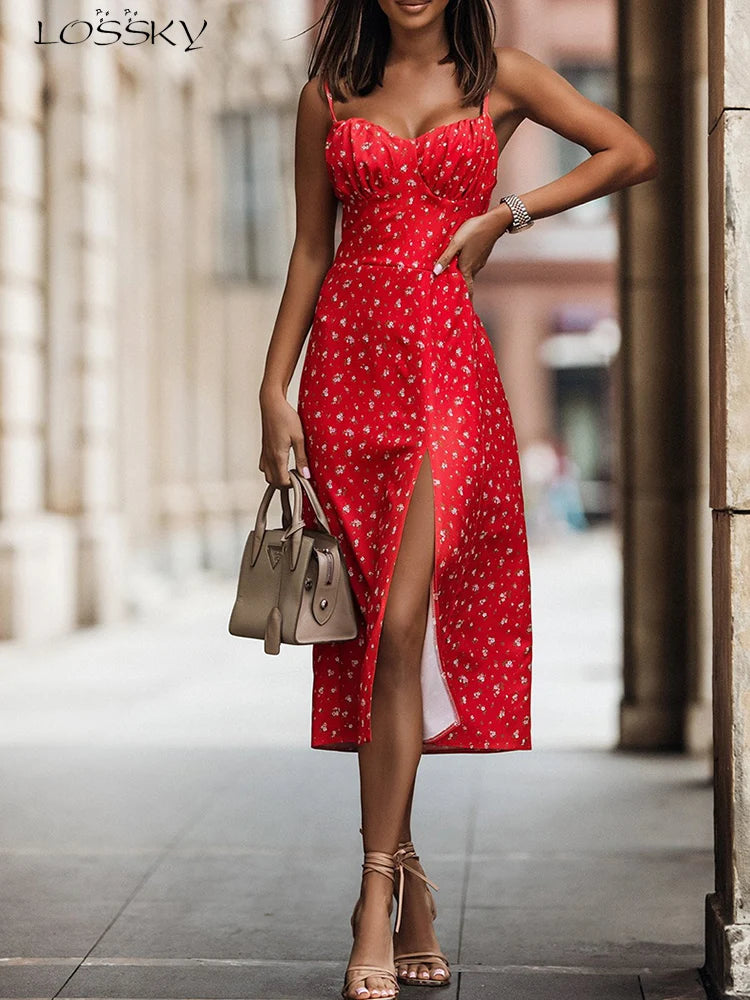 Floral Print Sundresses Sleeveless Dress