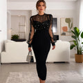 Full Sleeve Wrap Evening Dress