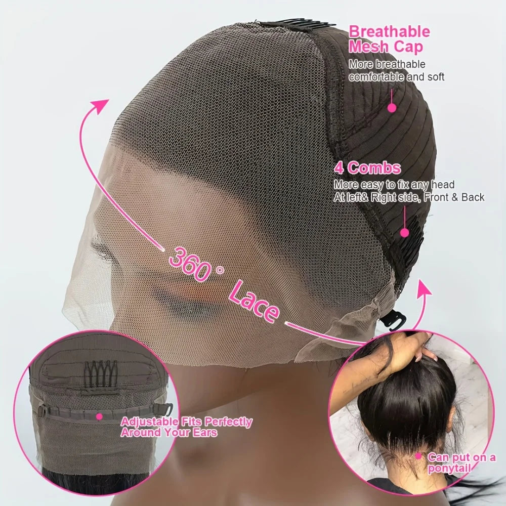 360 Lace Front Wig Human Hair Body Wave Transparent Lace Frontal