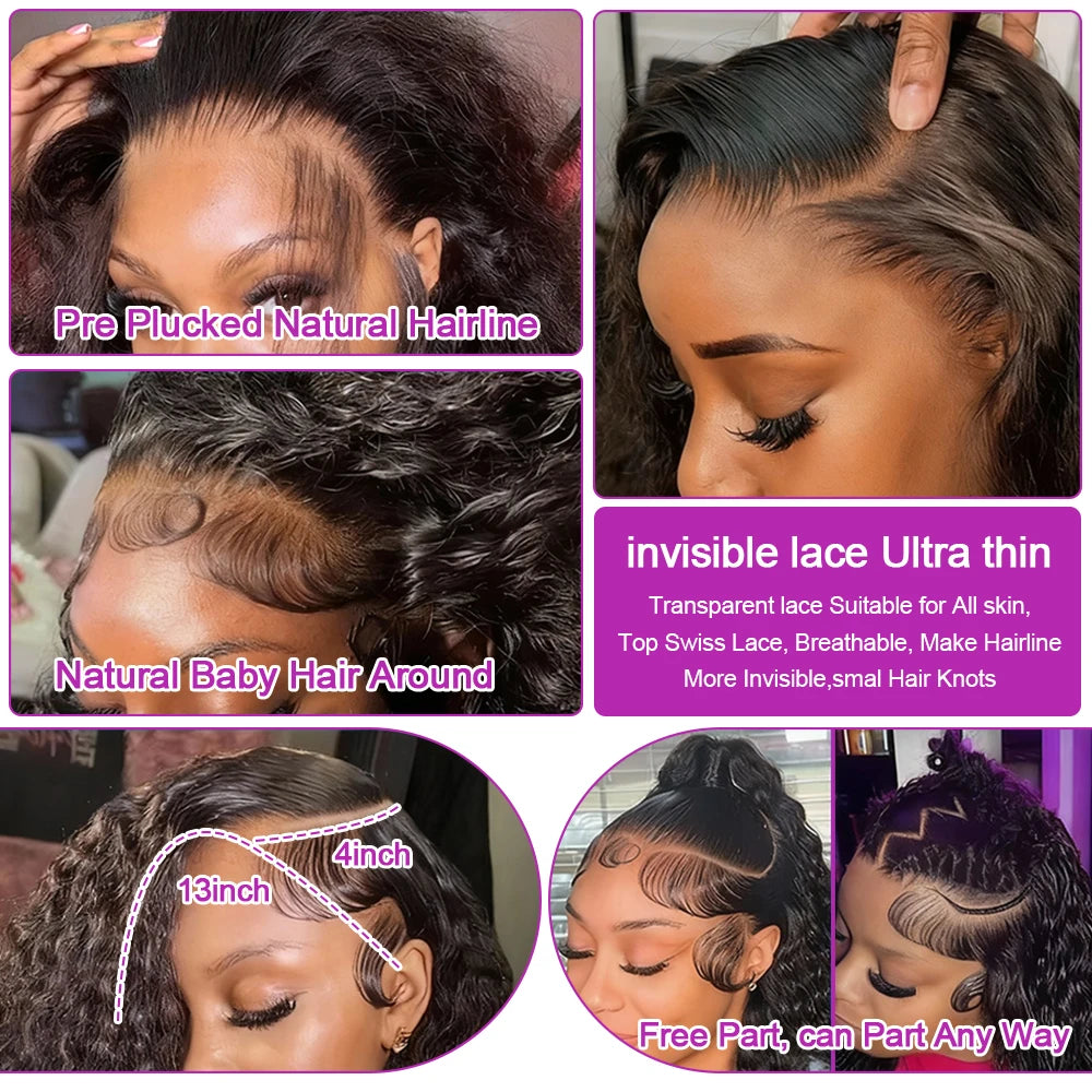 Deep Water Wave Curly Wigs 100% Human Hair Wig