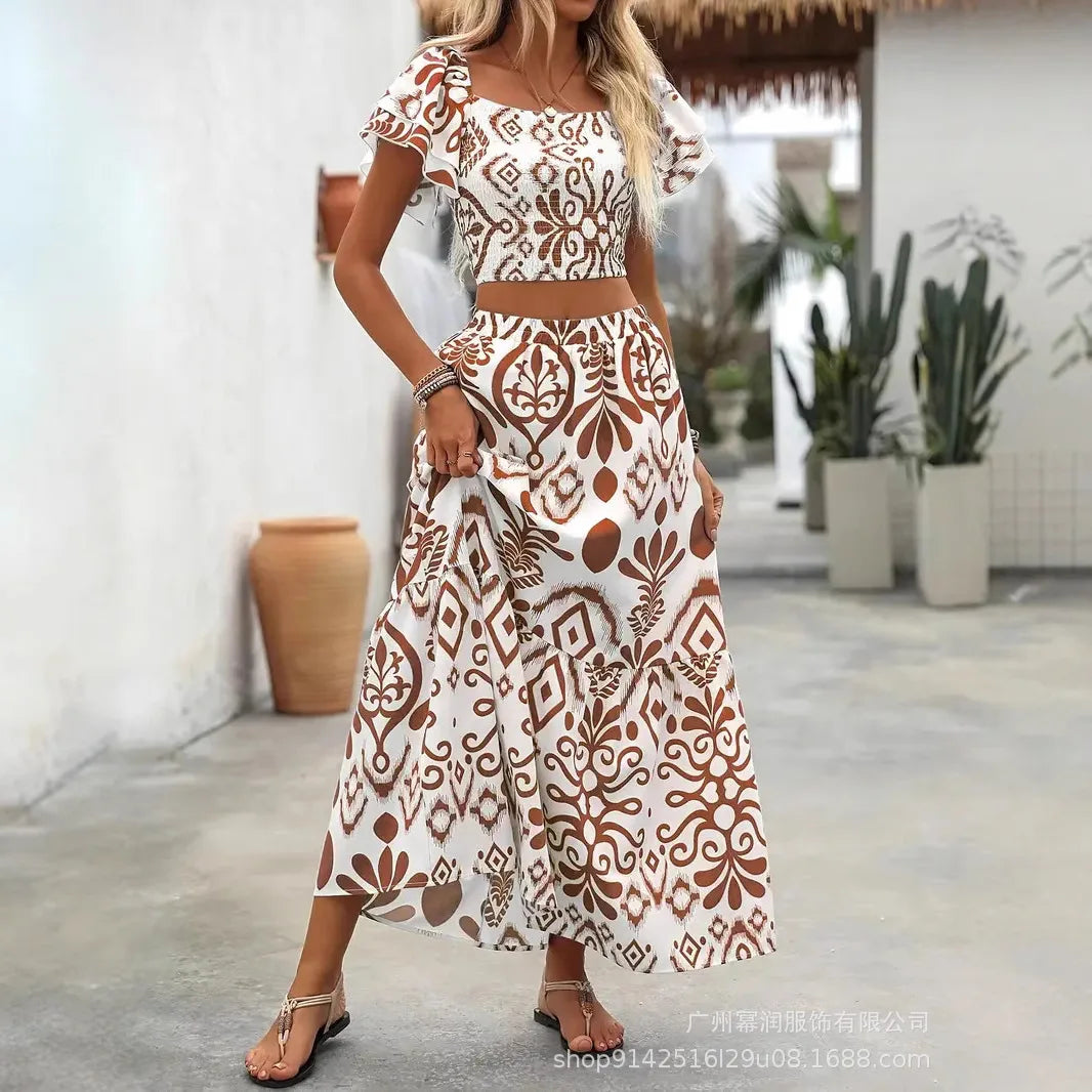 Top & Bottom Skirt Set