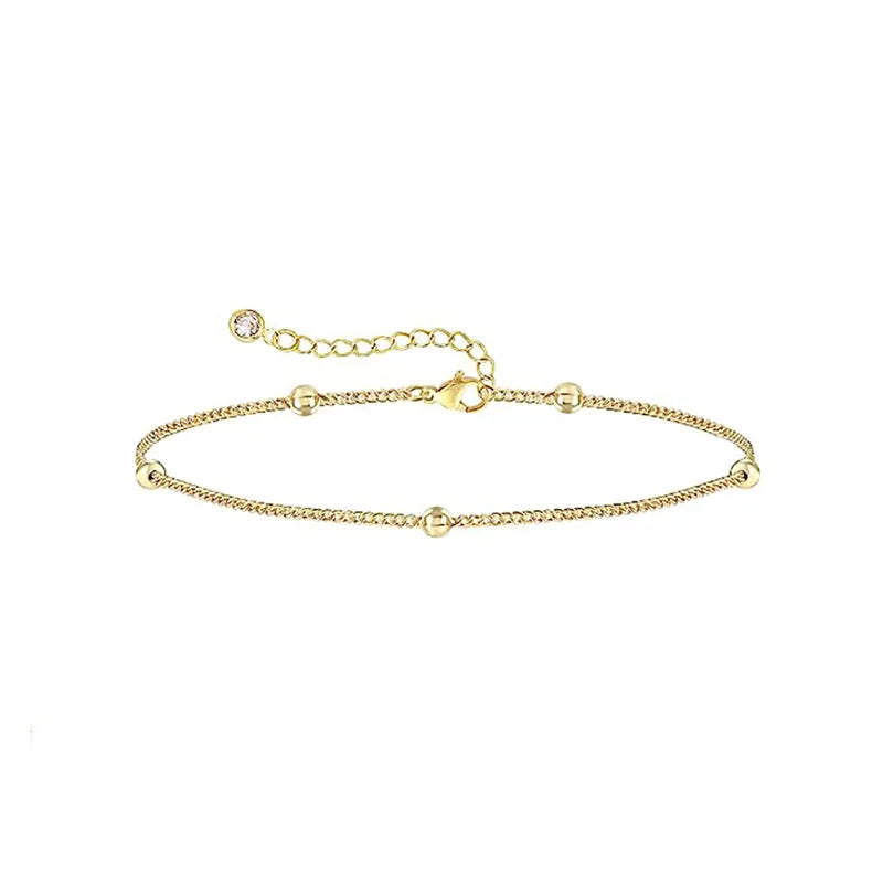 Dainty Bracelet Stack 14K Gold Plated CZ Bracelets Set Jewelry