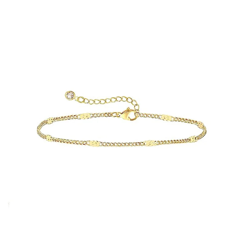 Dainty Bracelet Stack 14K Gold Plated CZ Bracelets Set Jewelry