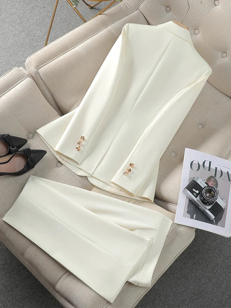 Blazer Jacket and Trouser Pant Suit Two Piece Set