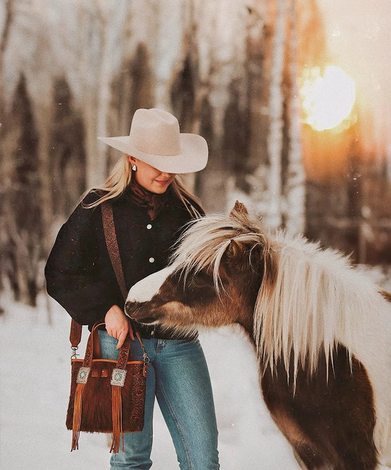 Cowhide Fringe Purse