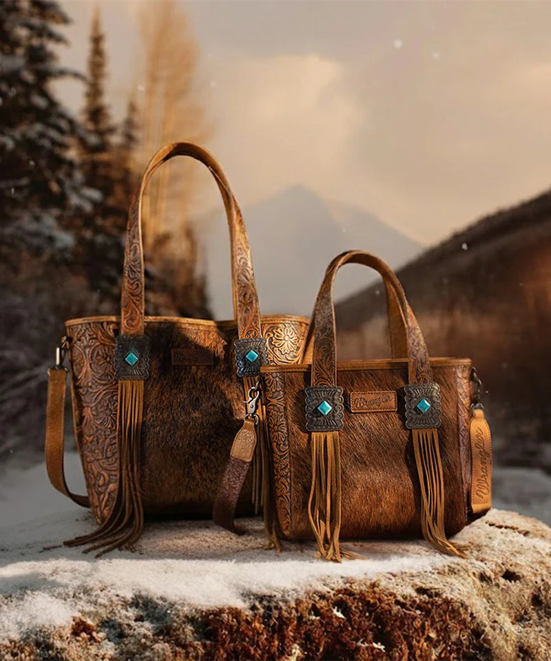 Cowhide Fringe Purse