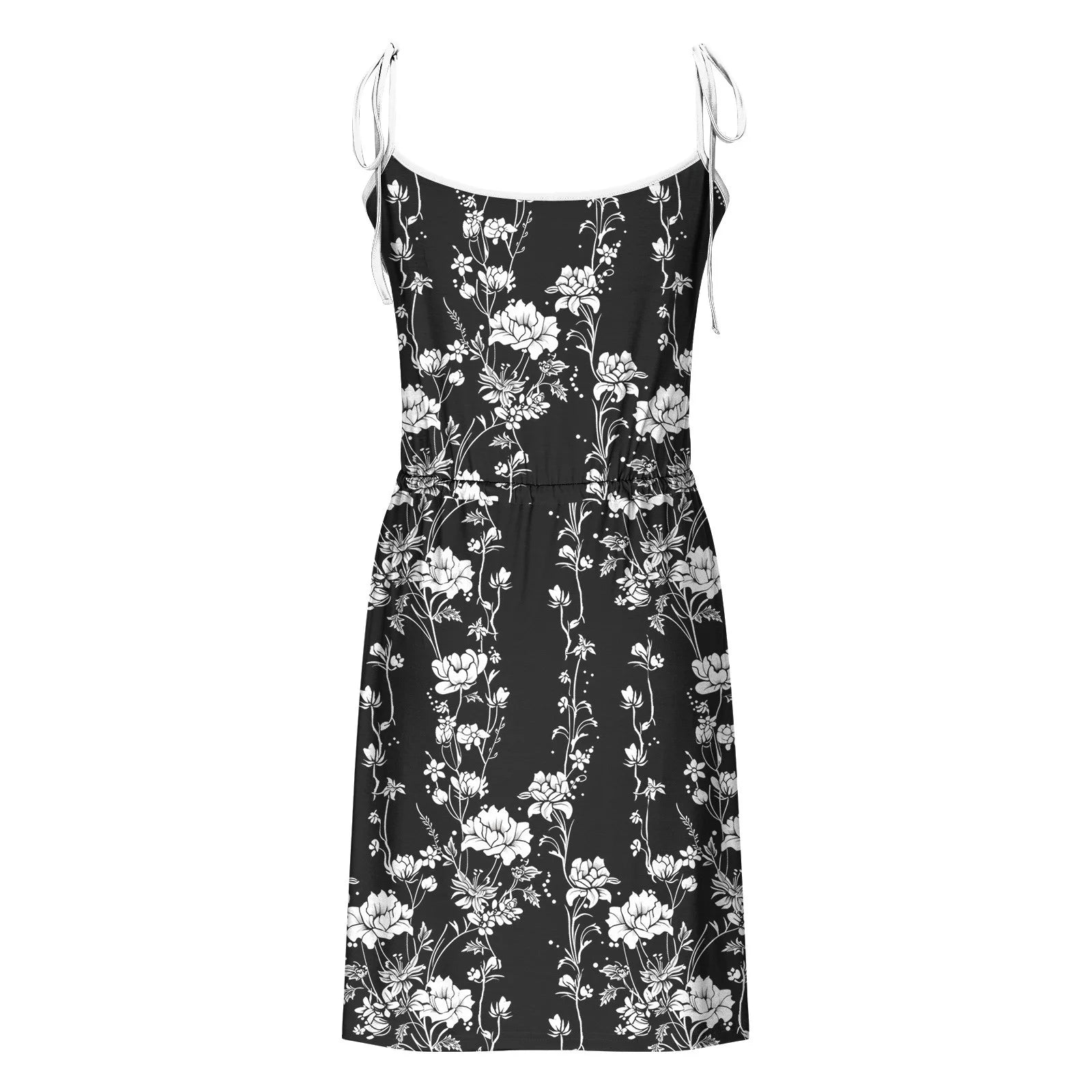 Up to 60% off Gifts Usmixi Womens Summer Mini Sundress Vacation Floral Print Drawstring Pocket Short Dress V Neck Sleeveless Spaghetti Strap Dresses for Beach Black XL