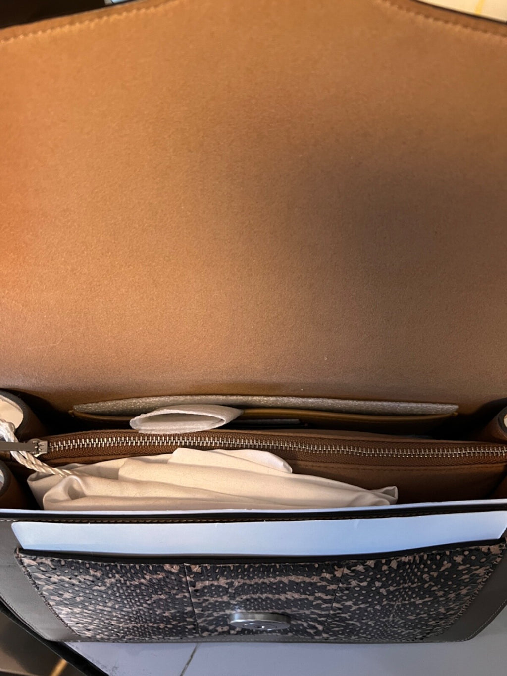 Coach Tabby Shoulder Bag Snakeskin Beige Color 